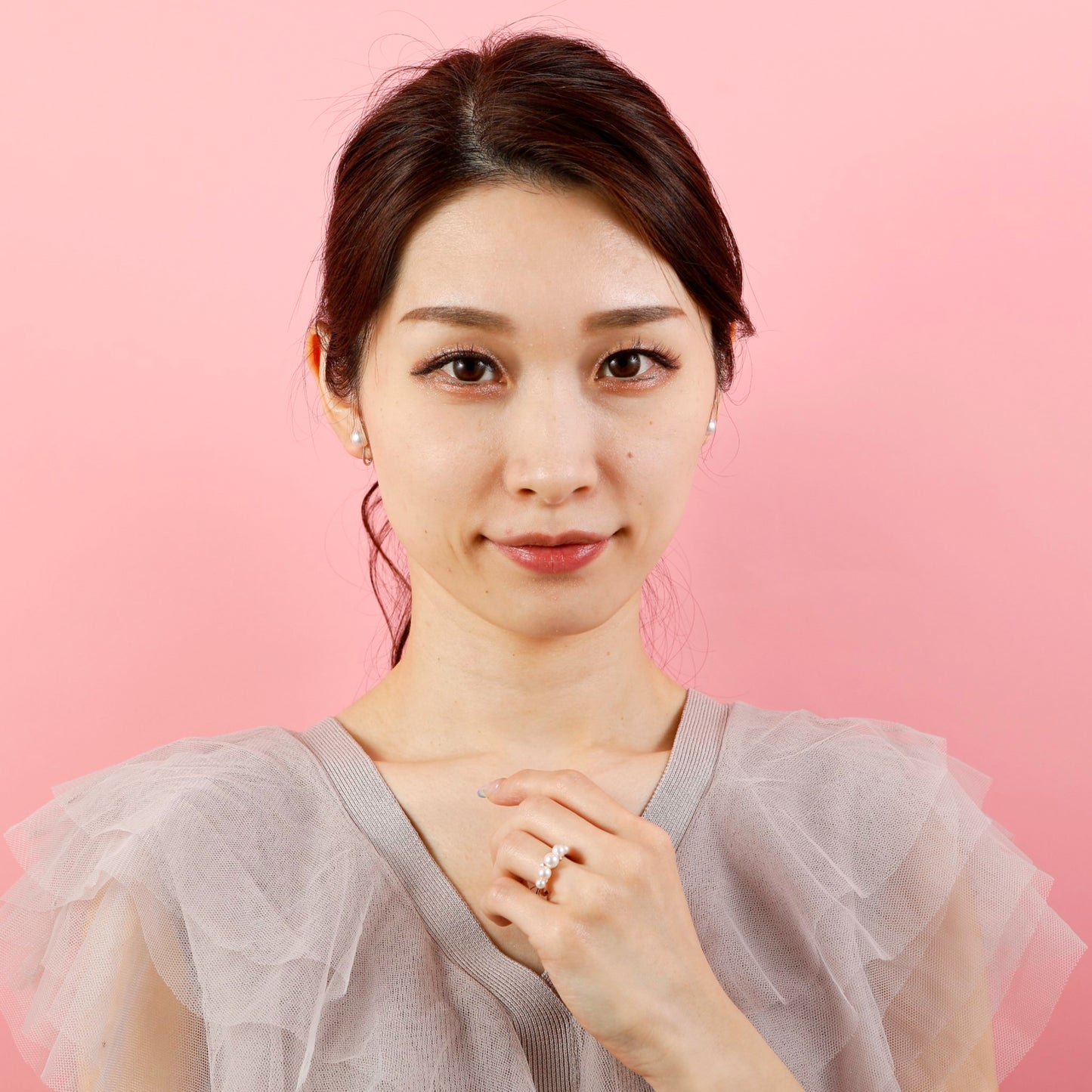 アコヤパールリング(ダイヤ付き)