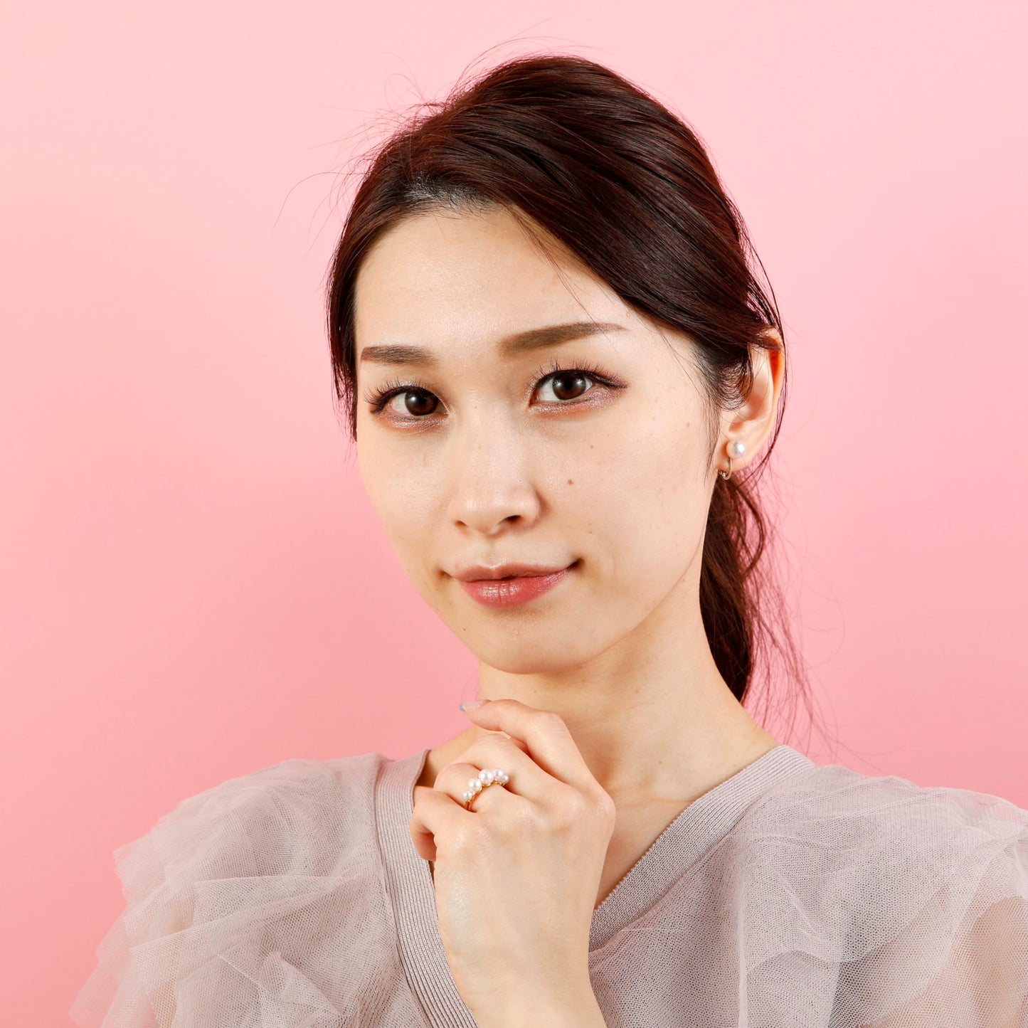 アコヤパールリング(ダイヤ付き)